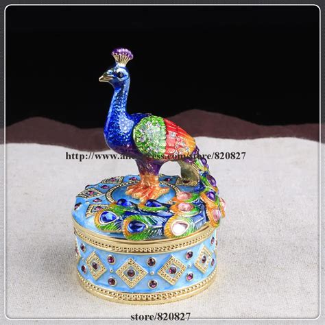 metal peacock trinket box|peacock jewelry box.